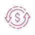 icon of dollar encircled by arrows